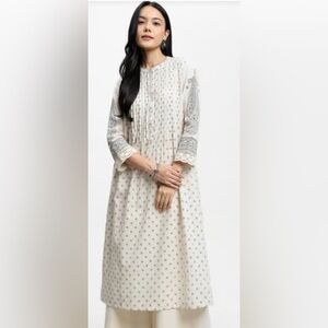Utsa by Westside Printed Off White Kurta 100% Cotton Size Large NWT